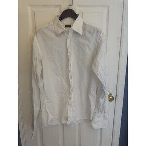 Valentino UOMO Dress Shirt Men Size 17 White Collared Button Down French Cuff
